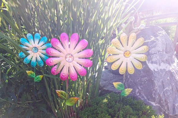 Blumen Garten Stecker aus Metall in verschiedenen Farben