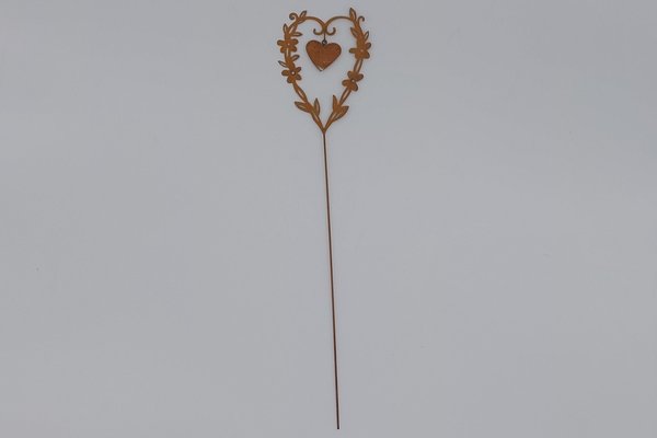 Stecker Herz, rostig Finish aus Metall Höhe 42cm