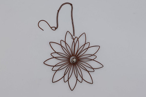 Metall- Blütenhänger, rost, ca. 19 cm
