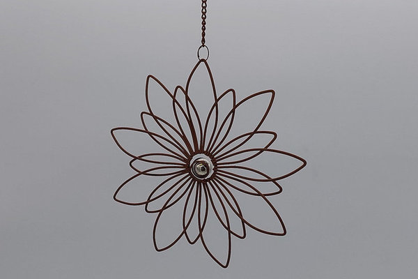 Metall- Blütenhänger, rost, ca. 19 cm
