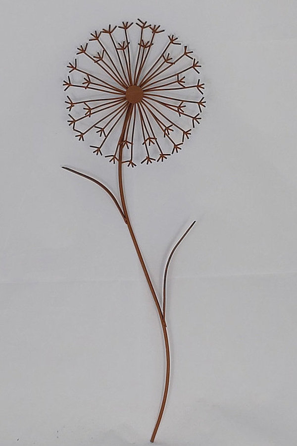 Metallblüte Dandelion, Stecker,ca. 60 cm, Rost