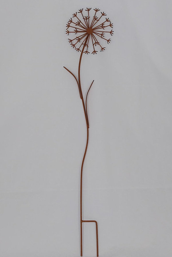 Metallblüte Dandelion Stecker, ca. 80 cm, Rost