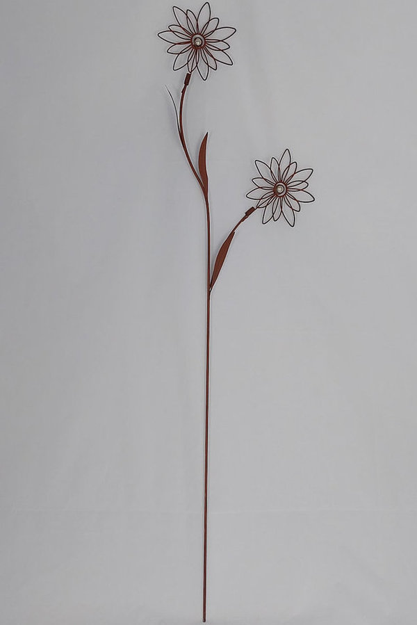 Metall Blütenstecker, ca. 115 cm, rost