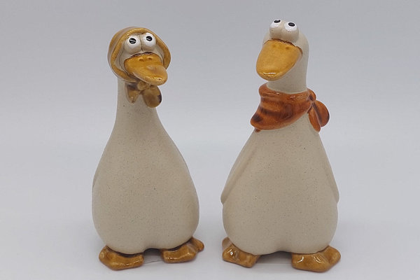 Ente aus Keramik, Mann oder Frau, ca. 13 cm