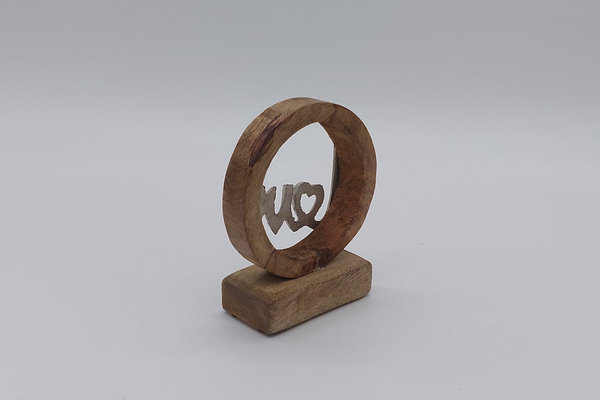 Aufsteller Kreis, mit Metall Schriftzug Love, ca. 15 cm