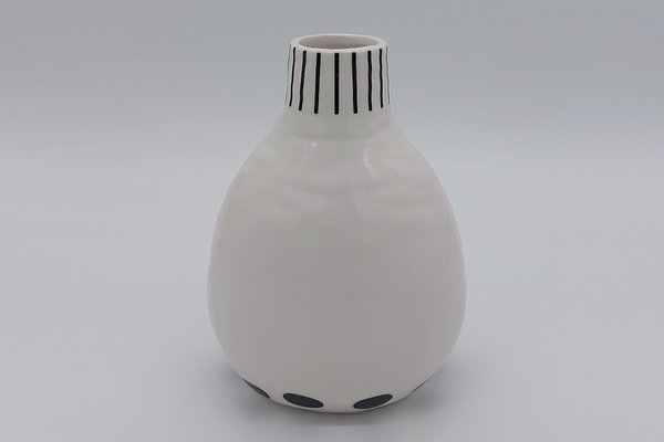 Vase Frau aus Keramik Schwarz/ Weiß ca. 20 cm
