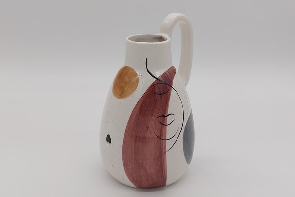 Vase/ Krug Gesicht aus Keramik bunt, ca. 23 cm