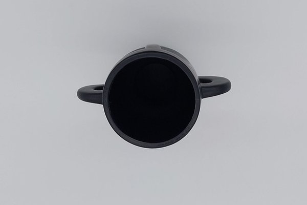 Vase Gesicht aus Keramik Schwarz, ca. 24 cm