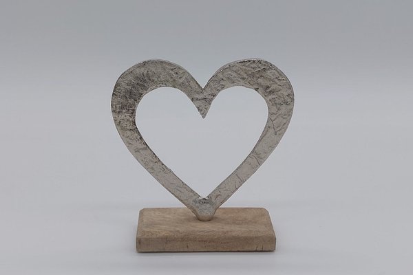 Aufsteller Herz auf Holzsockel, ca. 16 cm