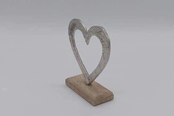 Aufsteller Herz auf Holzsockel, ca. 16 cm