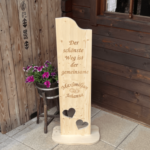 Personalisiertes Holzschild zur Hochzeit